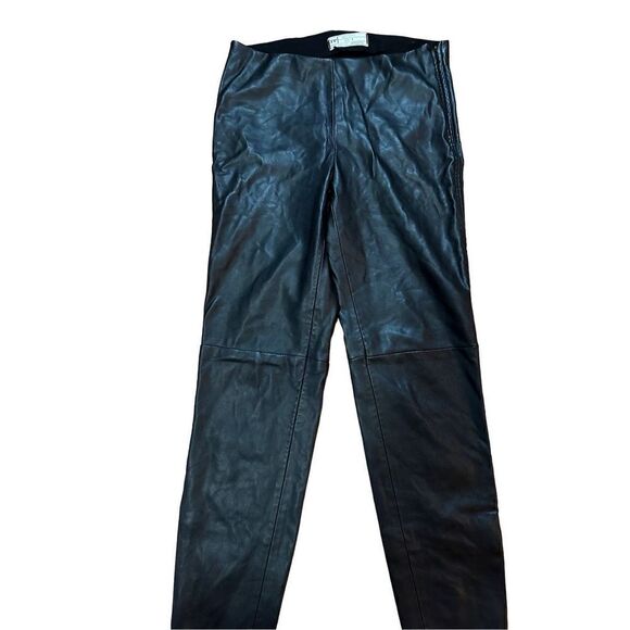 Free People faux leather black pull on pants sz 4 - Picture 10 of 13